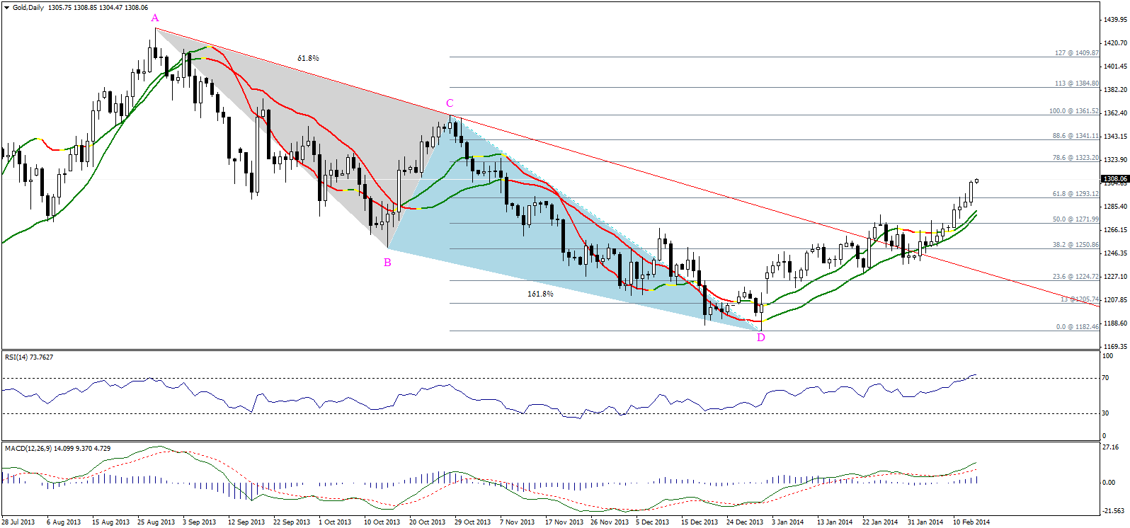 Daily Report For Gold 14/02/2014